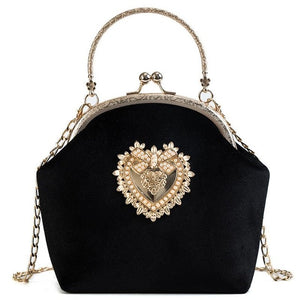 Female Velvet Pearl Handbag - Women's Bags