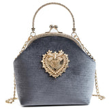 Female Velvet Pearl Handbag - Women's Bags