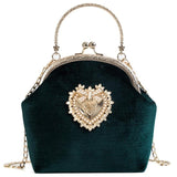 Female Velvet Pearl Handbag - Women's Bags