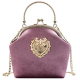Female Velvet Pearl Handbag - Women's Bags